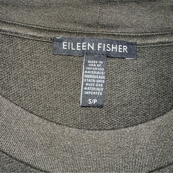Eileen Fisher Tencel Jersey Long Sleeve Crew Neck Shirt in Green - Picture 2 of 5